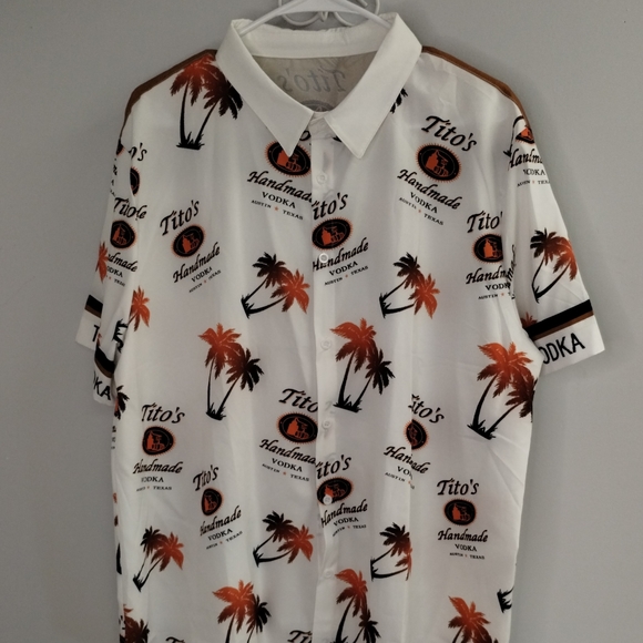 Tito's vodka Shirts Titos Vodka Hawaiian Shirt Collared Button Down